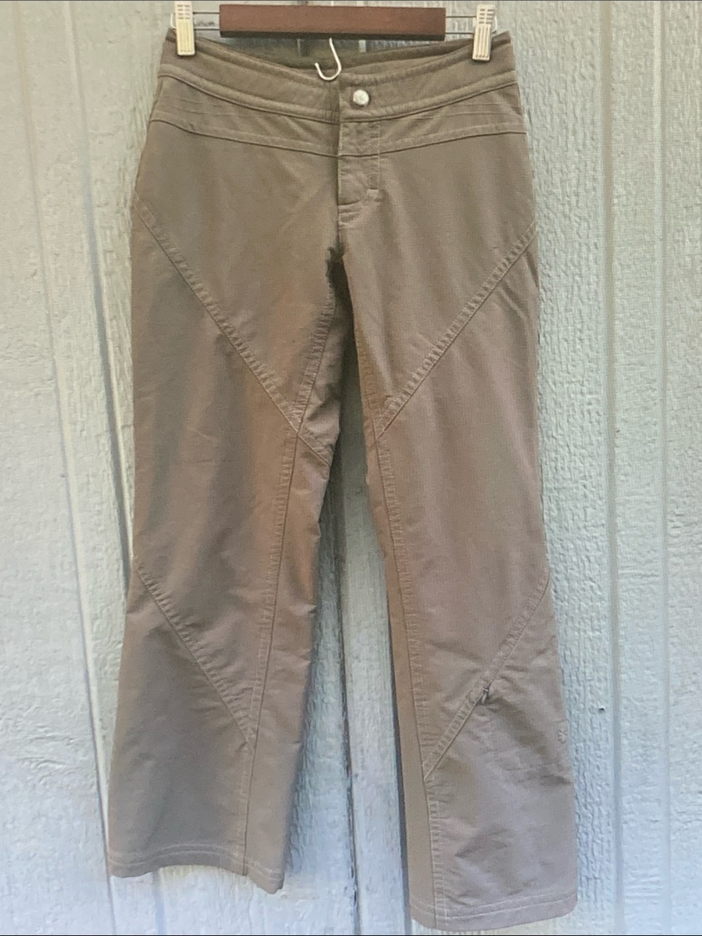 Athleta Brown Taupe Panel-Detail Track Joggers
